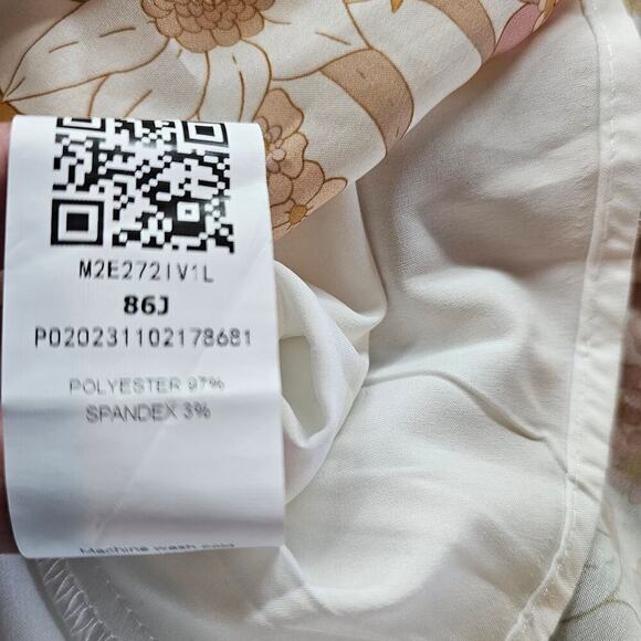 Floral Neutral Dress Womens Size XL Beige Babydoll Puff Sleeve Boho Y2K Peasant - Picture 10 of 10